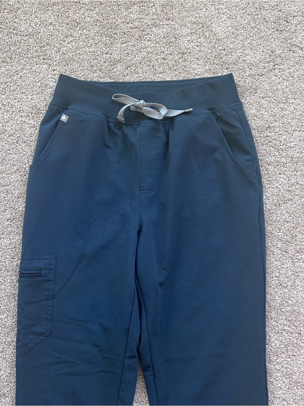 FIGS Womens S HW Zamora Jogger Scrub Pants Navy Blue High Rise Tech Pocket Small - Picture 2 of 8